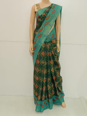 SAREE-PUSHPA-BRASSOCOTTON-GREENBLUE-S0581-RS800