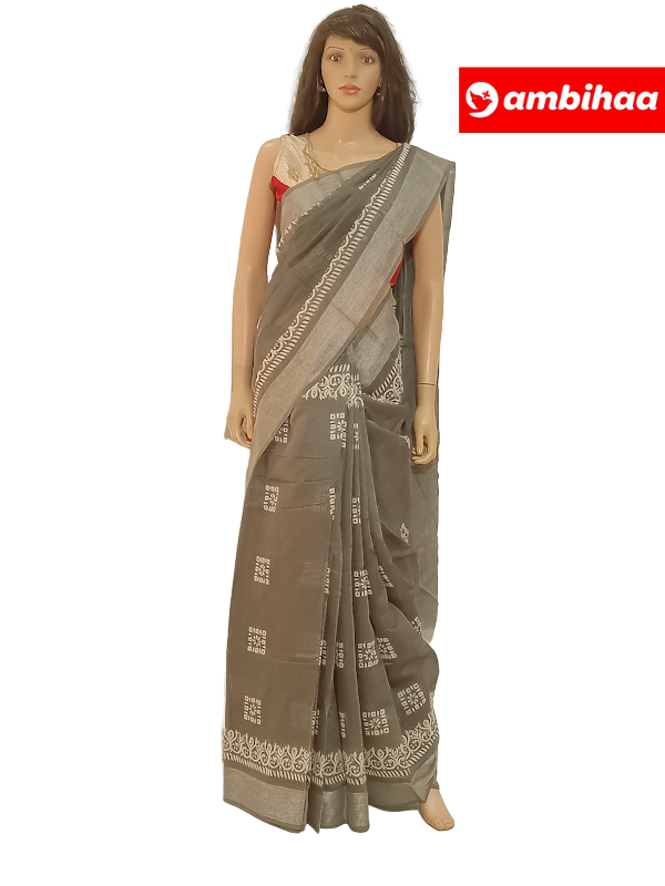 SAREE-AKIRASILK-KORACOTTON-GREY-S0642-RS675