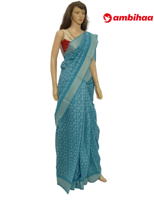 SAREE-AKIRASILK-KORACOTTON-SKYBLUE-S0643-RS675