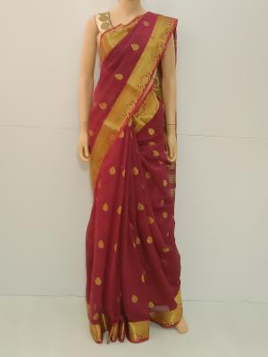 SAREE-BANARASI-KERALACOTTON-MEROON-S0164-RS765