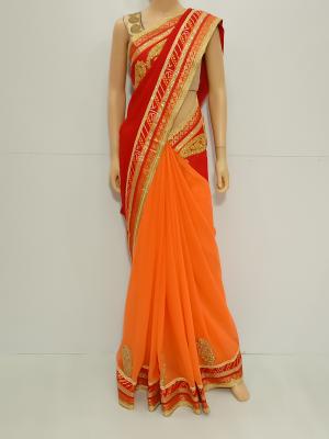 SAREEDESIGNER SOFTPONAM PEACHRED S0049 RS999