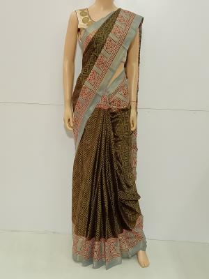 SAREE-PUSHPA-BRASSOCOTTON-BROWN-S0586-RS800
