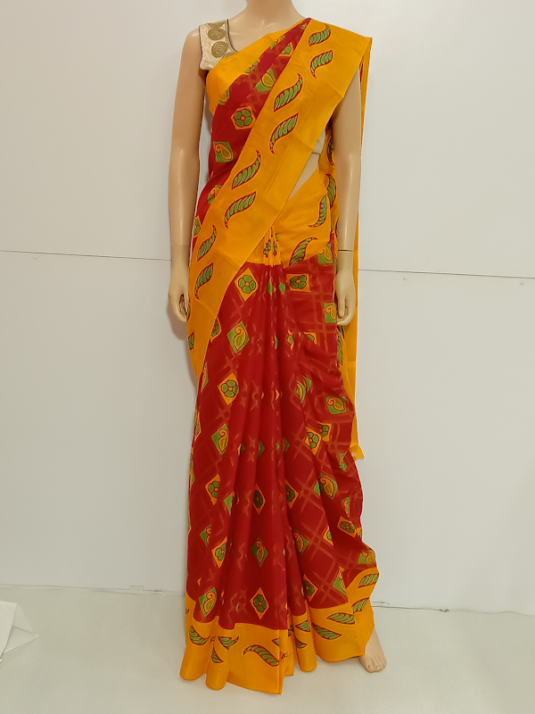 SAREE-PUSHPA-B RASSOCOTTON-RE DYELLOW-S0582- RS800