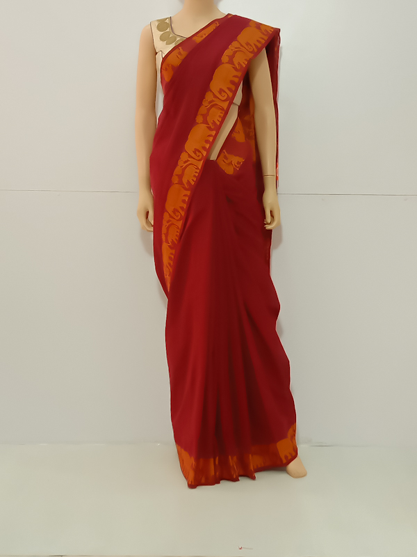 SAREE-ROJA-FANCYCOTTON-MAROON-S0576-RS650