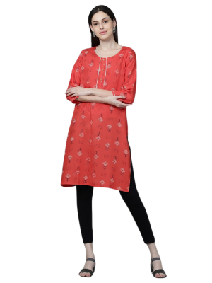 kurthi_avaasa_22_L_Size_rustcolour_flowerdesign