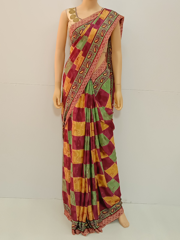 SAREE VISHAKA SANDHYA SILK GREEN VIOLET S0255 RS550