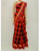 SAREE UPPADA FANCY COTTON BLACK RED S0139 RS995