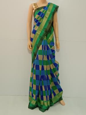 SAREE UPPADA FANCY COTTON GREEN BLUE S0151 RS995