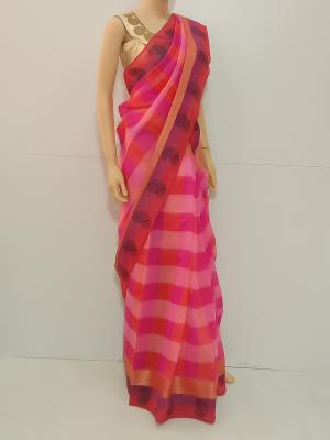 SAREE UPPADA FANCY COTTON PINK S0153 RS995