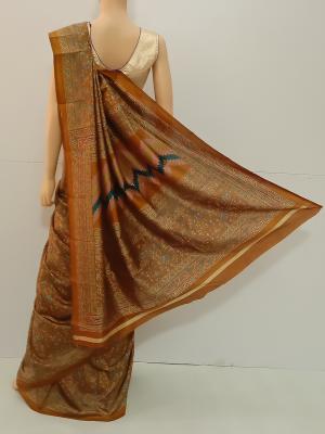 SAREE VISHAKA SANDYASILK HONEY DARK BROWN S0263 RS680 