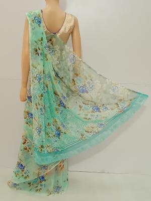 SAREE-NANCY-LAZERCHIFFON-DISTEMBERGREEN-S0427-RS675