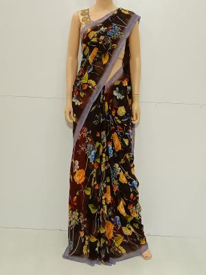 SAREE-VAMSI-LAZERCHIFFON-ORANGEBROWN-S0420-RS575