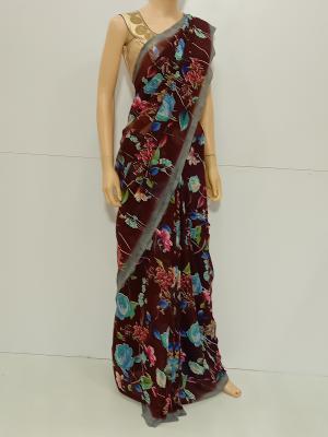 SAREE-VAMSI-LAZERCHIFFON-DARKMEROON-S0419-RS575