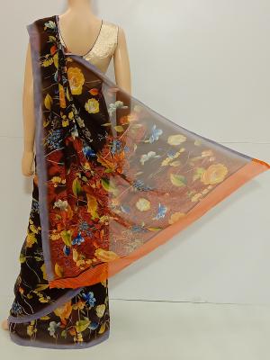 SAREE-VAMSI-LAZERCHIFFON-ORANGEBROWN-S0420-RS575