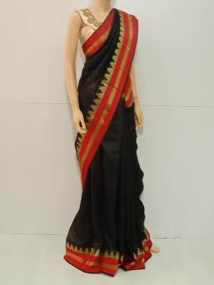 SAREE NILGIRI SILK COTTON BLACK S0145 RS800