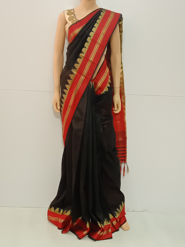 SAREE NILGIRI SILK COTTON BLACK S0145 RS800