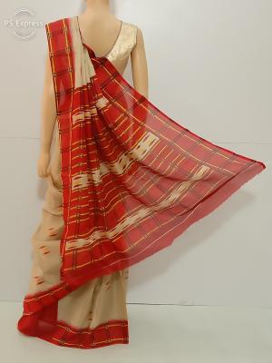 SAREE BARDANA JUTE COTTON GOLDEN RED S0118 RS880 
