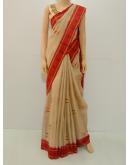 SAREE BARDANA JUTE COTTON GOLDEN RED S0118 RS880 