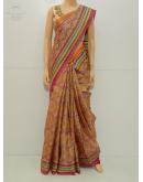 SAREE BARDANA JUTE COTTON PINK ORANGE S0120 RS880