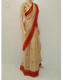SAREE BARDANA JUTE COTTON GOLDEN RED S0118 RS880 