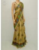 SAREE BARDANA JUTE COTTON GOLDEN BROWN S0119 RS880