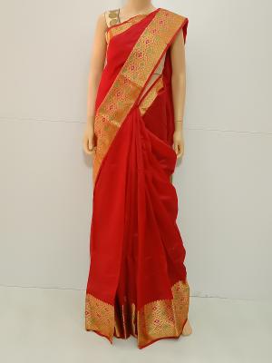 SAREE BHAGYASREE SILKCOTTON RED S0110 RS785
