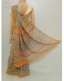 SAREE ALOK COTTON SILK GOLDEN GREY S0121 RS875