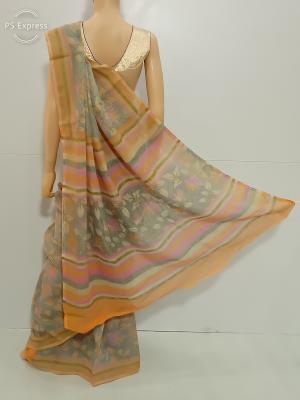 SAREE ALOK COTTON SILK GOLDEN GREY S0121 RS875