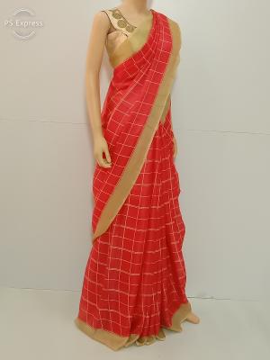 SAREE BARDANA JUTE COTTON GOLDEN PEACH S0122 RS880
