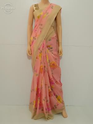 SAREE ALOK COTTON SILK BABY PINK S0130 RS875