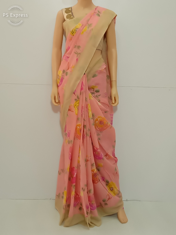 SAREE ALOK COTTON SILK BABY PINK S0130 RS875