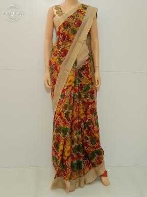 SAREE SANGITH SOFT COTTON RED GREEN S0129 RS890