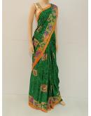 SAREE DHIBIYA SELF EMPEDD FOREST GREEN S0340 RS790
