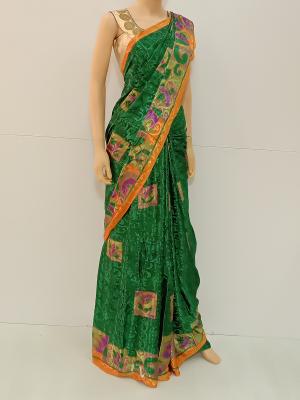 SAREE DHIBIYA SELF EMPEDD FOREST GREEN S0340 RS790