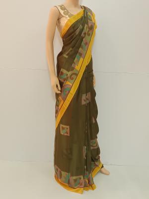 SAREE-STEFY-CREPE-ARMYGREEN-S0360-RS695