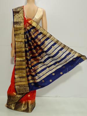 SAREE KANJIVARAM DESIGNERPATTU REDBLUE S0079 RS1135