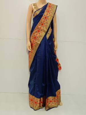 SAREE BHAGYASREE SILKCOTTON NAVYBLUE S0083 RS785