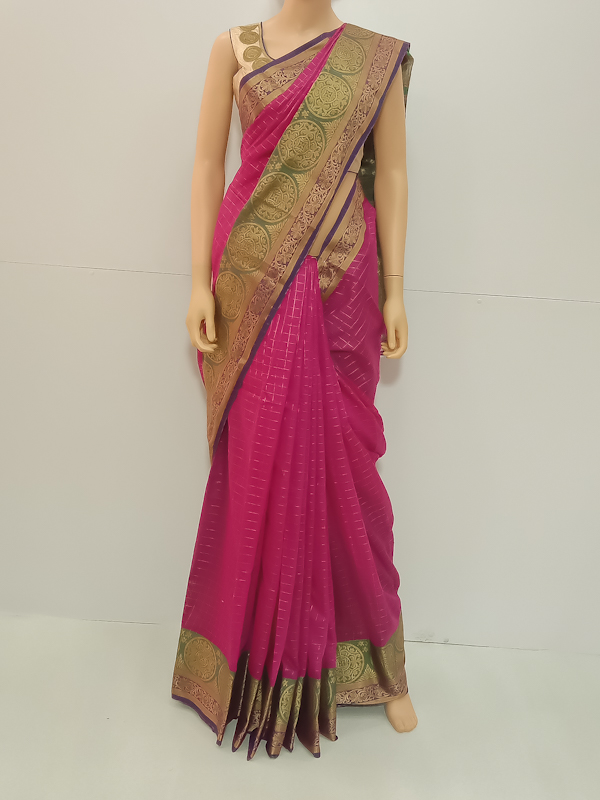 SAREE CHANDINI SILKCOTTON MEGENTA S0098 RS935