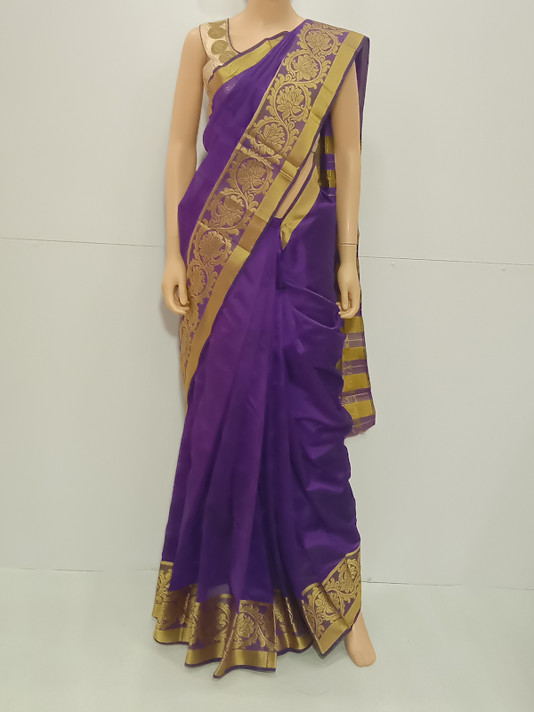SAREE TREND SILKCOTTON DARKVOILET 0096 RS695