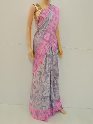 SAREE SONIYA SELF DESIGN CREPE AASH GREY  S0267 RS745 