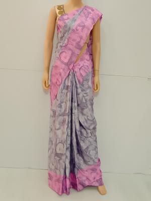 SAREE SONIYA SELF DESIGN CREPE AASH GREY  S0267 RS745 