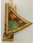 SAREE MONIKA SHINING CREPE COFFEE BROWN S0328 RS695