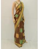 SAREE MONIKA SHINING CREPE COFFEE BROWN S0328 RS695