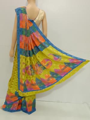 SAREE SHAKSI SELF EMPEDD BLUE GREEN S0326 RS745