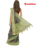 SAREE-PEACOCKSILK-LINEON-GREYLIMEGREEN-S0645-RS1145