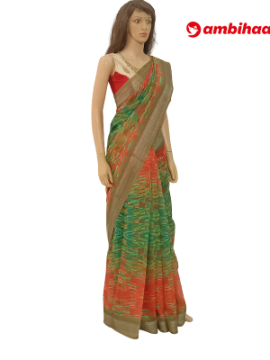 SAREE-PEACOCKSILK-LINEON-REDGREEN-S0647-RS1145
