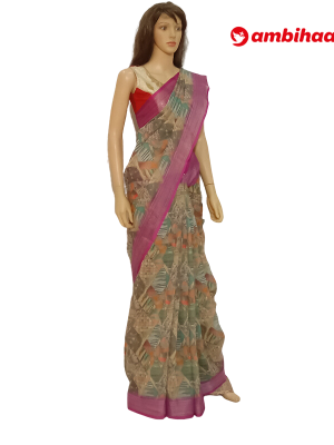 SAREE-PEACOCKSILK-LINEON-LITEBROWN-S0648-RS1145