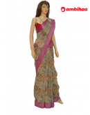SAREE-PEACOCKSILK-LINEON-YELLOWPINK-S0649-RS1145