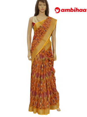 SAREE-PEACOCKSILK-LINEON-YELLOWORANGE-S0654-RS1145