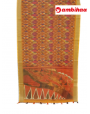 SAREE-PEACOCKSILK-LINEON-YELLOWORANGE-S0654-RS1145